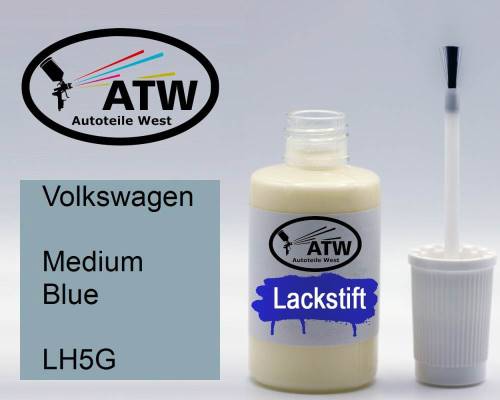 Volkswagen, Medium Blue, LH5G: 20ml Lackstift, von ATW Autoteile West.